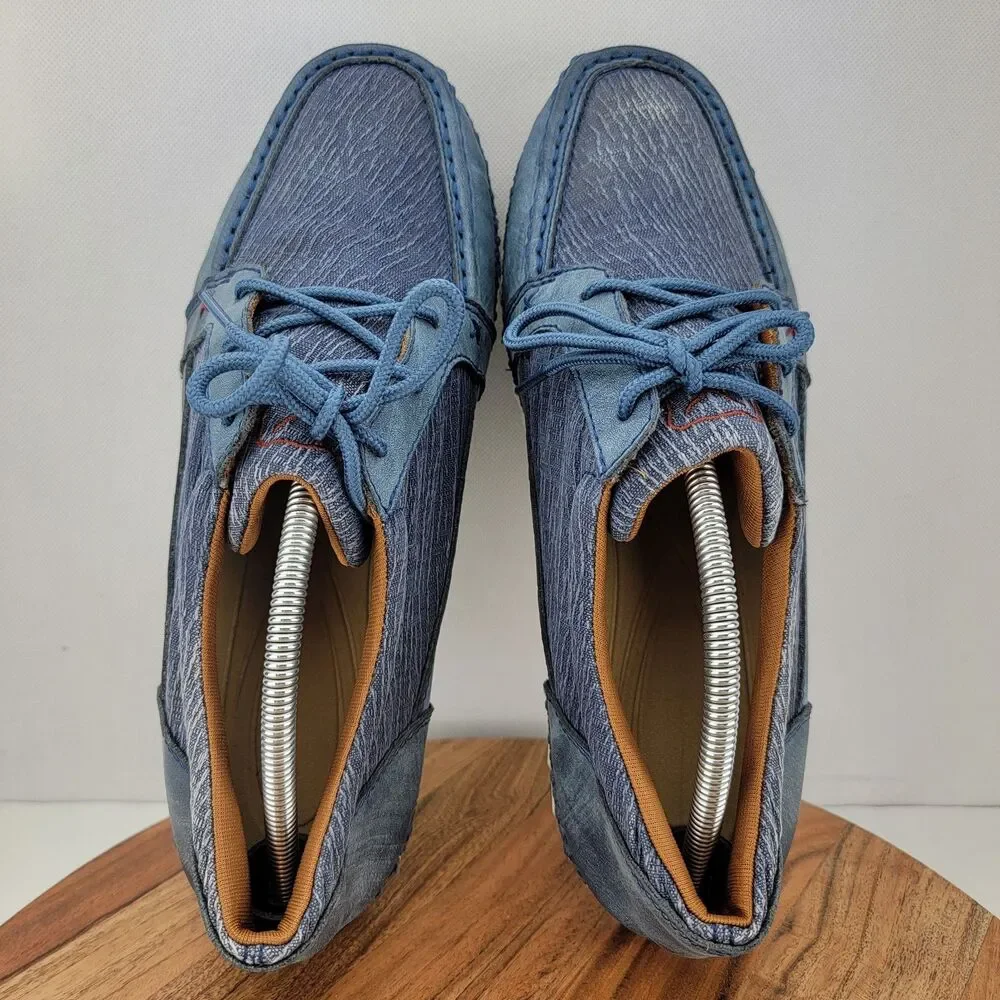 Twisted X Mens Size 9.5 Blue Zero-X Moc Toe Lace Up Sneakers MZX0008